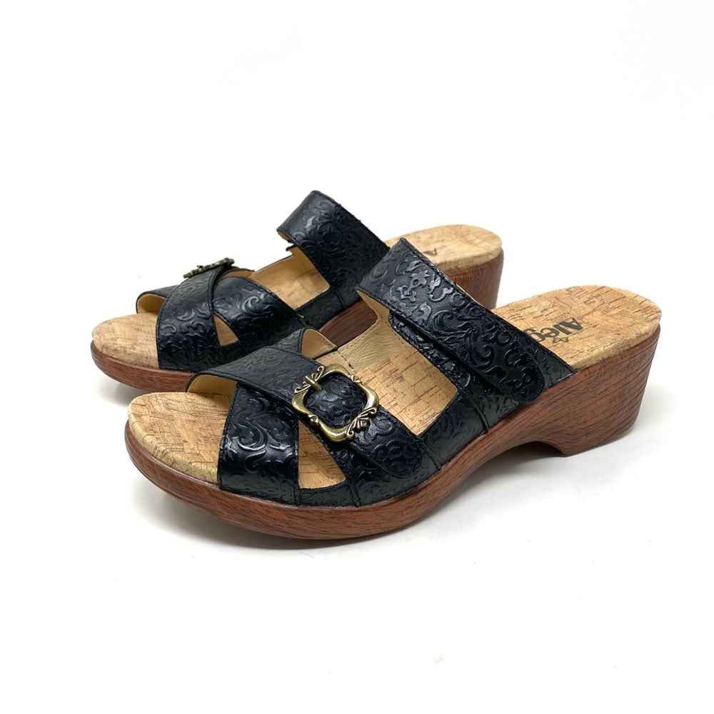 Alegria Sierra Go For Baroque Leather Wedge Sandals | Size 41 | New in Box - Picture 2 of 7